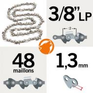 Pas: 3/8 LP - Jauge: 1.3mm - 48 Entraineurs Chaîne KERWOOD