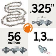 Pas: 0.325 - Jauge: 1.3mm - 56 Entraineurs Chaîne KERWOOD